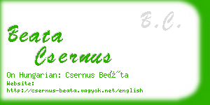 beata csernus business card